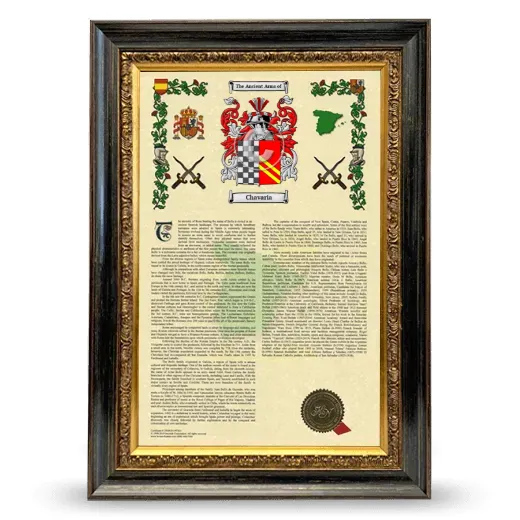 Chavaria Armorial History Framed - Heirloom