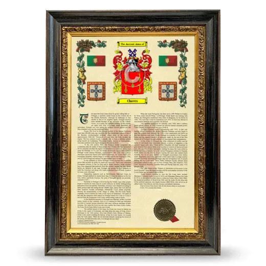 Chaves Armorial History Framed - Heirloom
