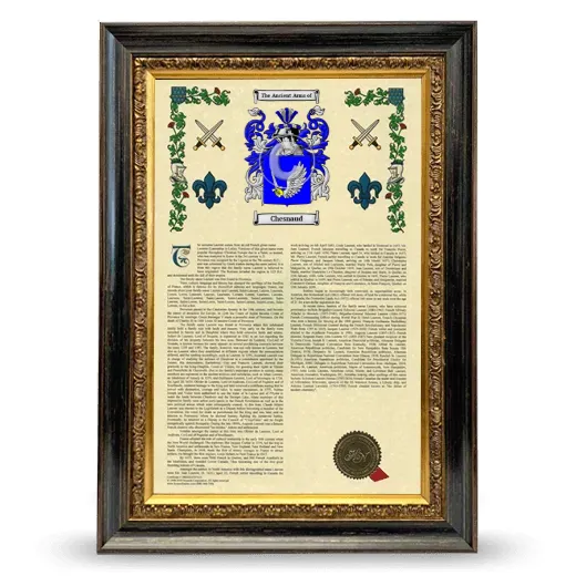Chesnaud Armorial History Framed - Heirloom