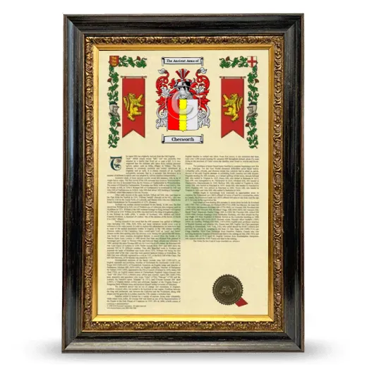 Chesworth Armorial History Framed - Heirloom