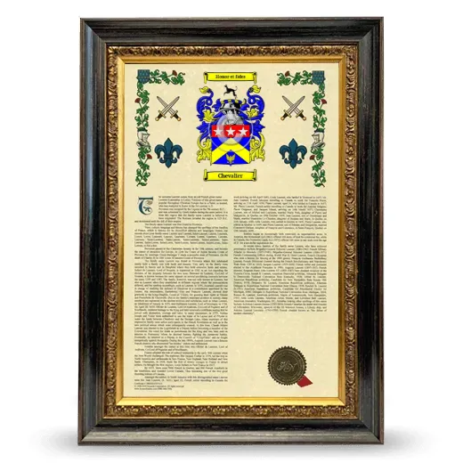 Chevalier Armorial History Framed - Heirloom