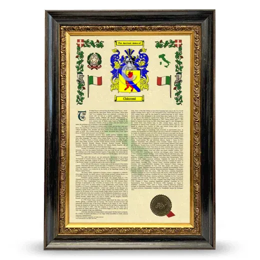 Chiaroni Armorial History Framed - Heirloom
