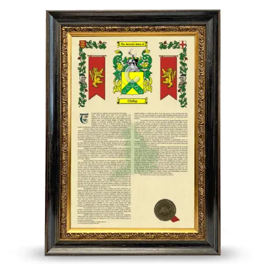 Chrisp Armorial History Framed - Heirloom