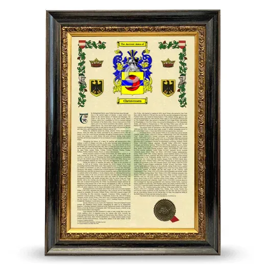 Christensen Armorial History Framed - Heirloom