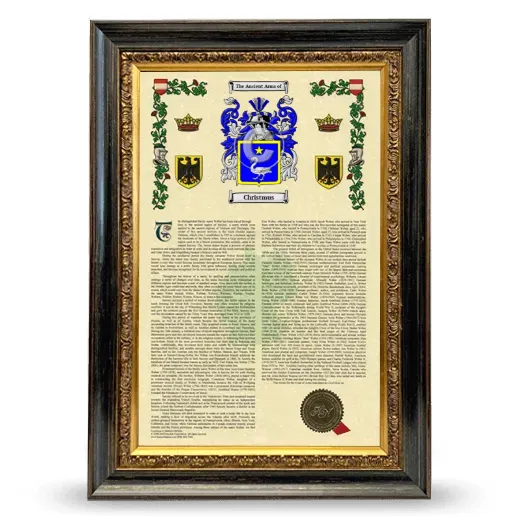Christmus Armorial History Framed - Heirloom