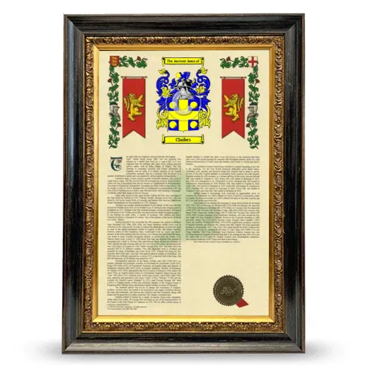 Chubes Armorial History Framed - Heirloom