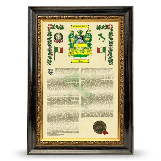 Cicco Armorial History Framed - Heirloom