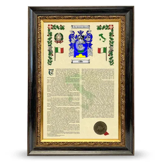 Cillo Armorial History Framed - Heirloom