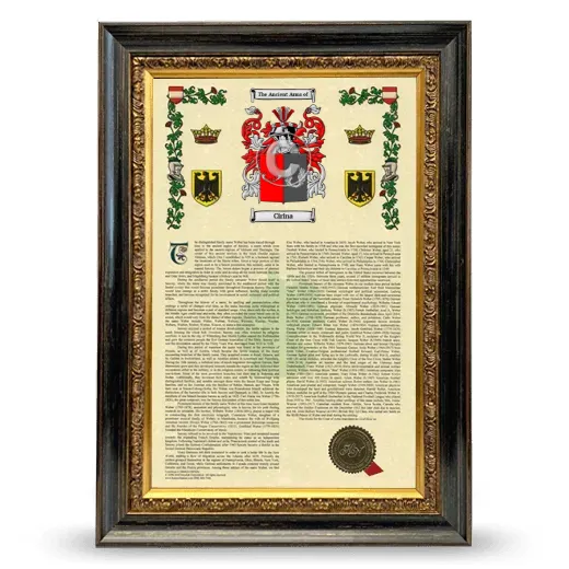 Cirina Armorial History Framed - Heirloom
