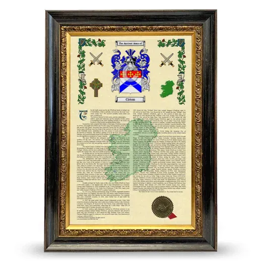 Cirton Armorial History Framed - Heirloom