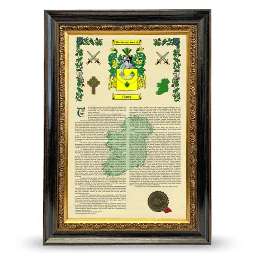 Clarey Armorial History Framed - Heirloom