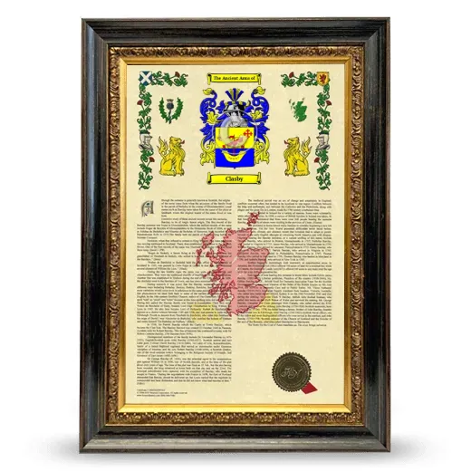 Clasby Armorial History Framed - Heirloom