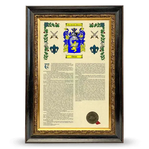 Cleaux Armorial History Framed - Heirloom