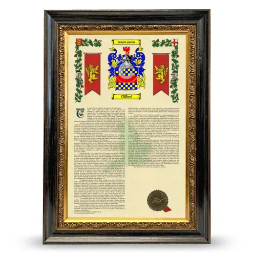 Cliffard Armorial History Framed - Heirloom