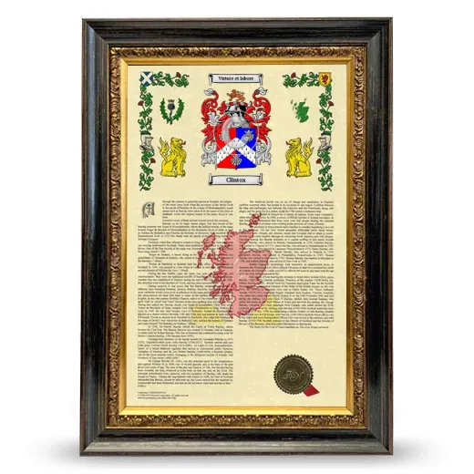 Clintox Armorial History Framed - Heirloom