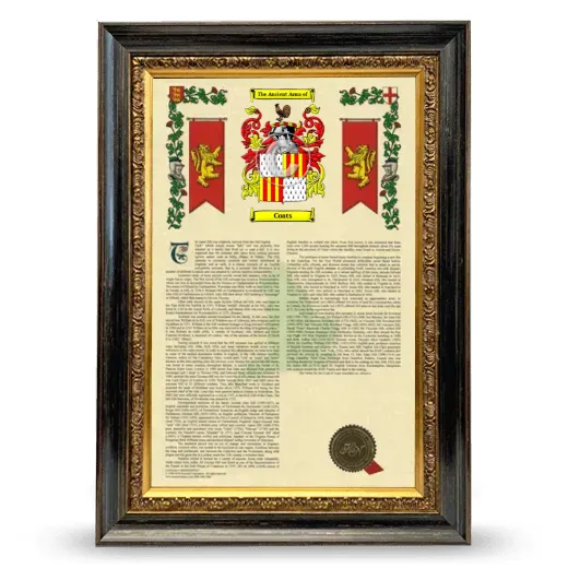 Coats Armorial History Framed - Heirloom
