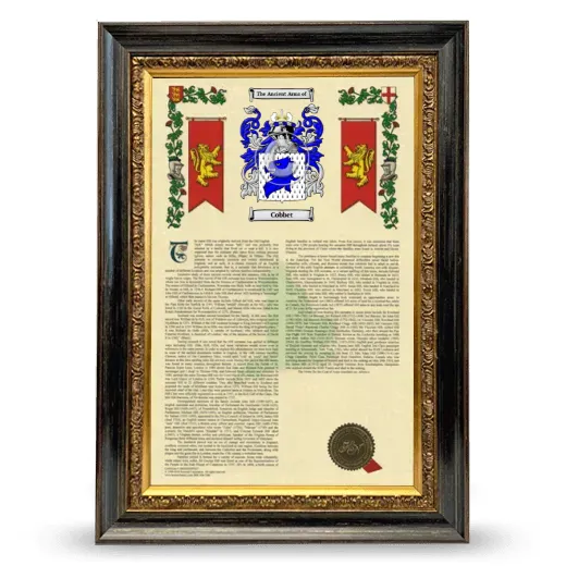 Cobbet Armorial History Framed - Heirloom