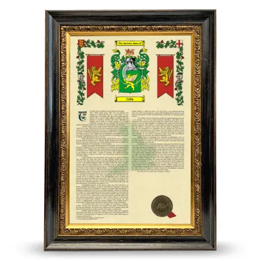 Coby Armorial History Framed - Heirloom
