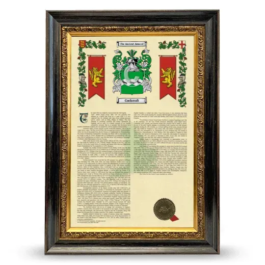 Cockcroft Armorial History Framed - Heirloom