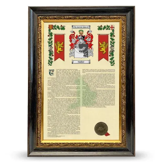 Cocker Armorial History Framed - Heirloom