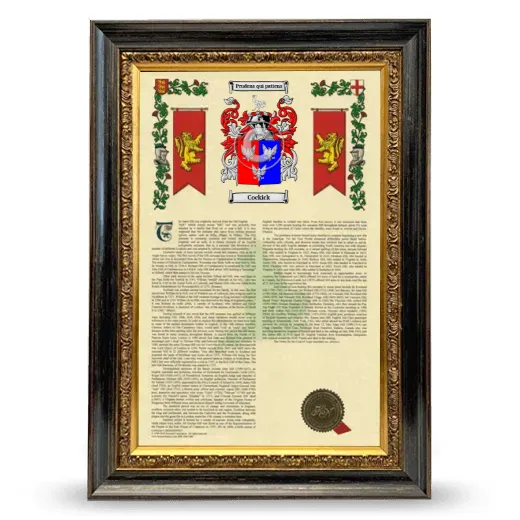Cockick Armorial History Framed - Heirloom