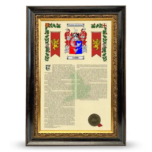 Cockike Armorial History Framed - Heirloom