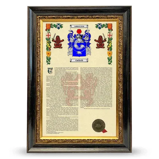 Cockoch Armorial History Framed - Heirloom