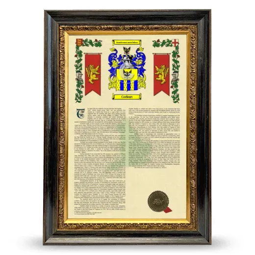 Cockurt Armorial History Framed - Heirloom
