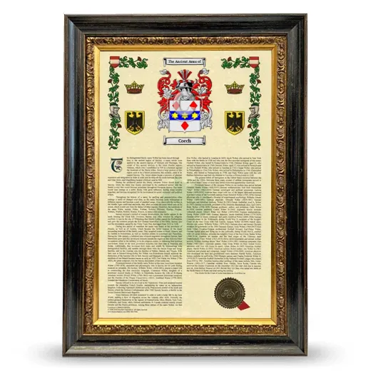 Coech Armorial History Framed - Heirloom