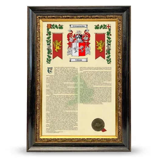 Cokson Armorial History Framed - Heirloom