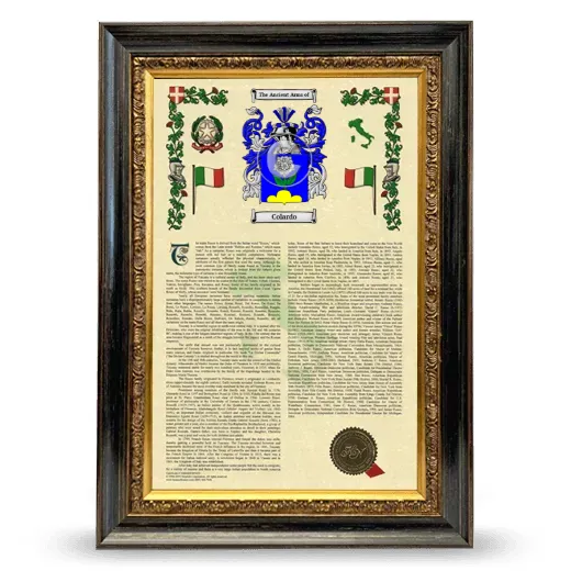 Colardo Armorial History Framed - Heirloom