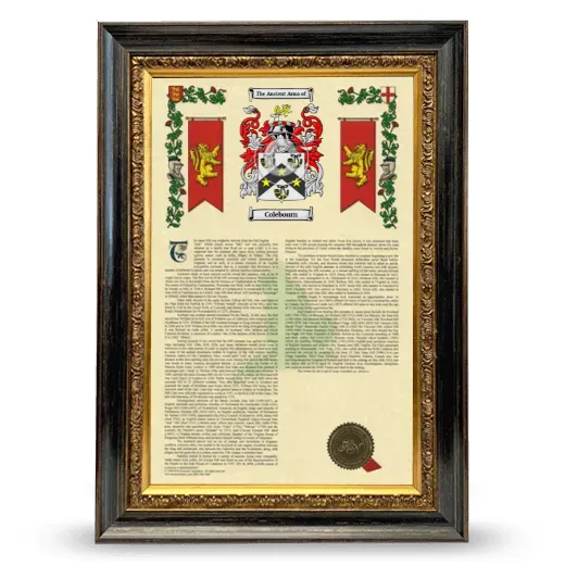 Colebourn Armorial History Framed - Heirloom