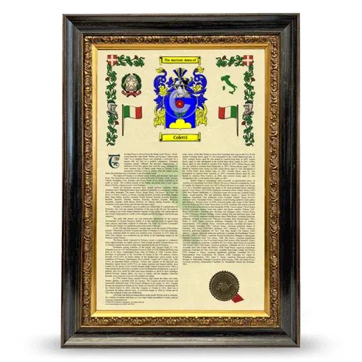Coletti Armorial History Framed - Heirloom