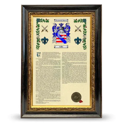 Colin Armorial History Framed - Heirloom