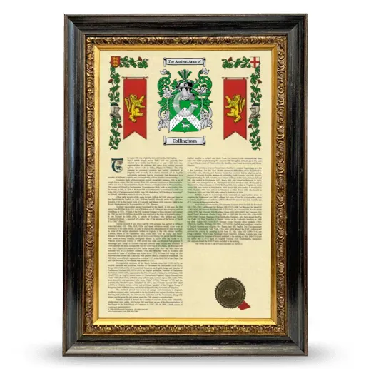 Collingham Armorial History Framed - Heirloom