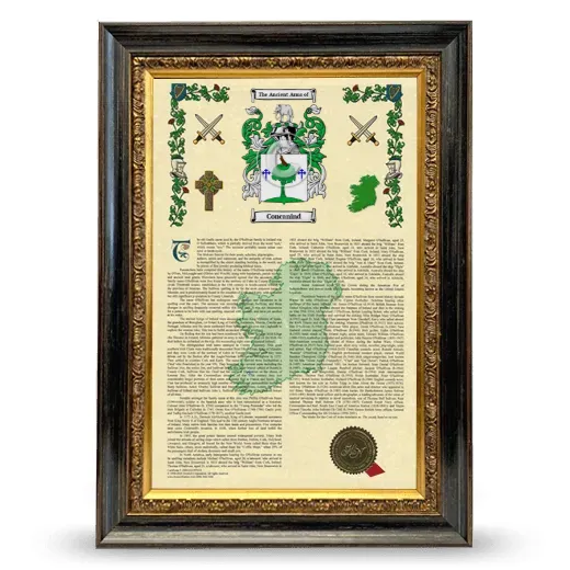 Concanind Armorial History Framed - Heirloom