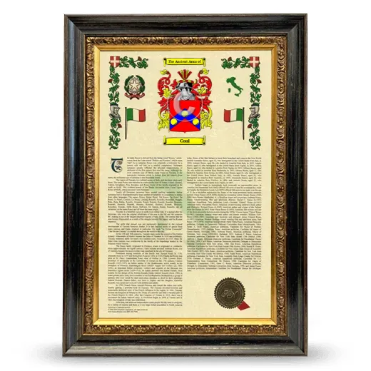 Coni Armorial History Framed - Heirloom