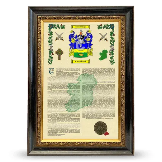 Connelland Armorial History Framed - Heirloom