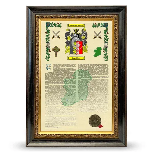Considen Armorial History Framed - Heirloom