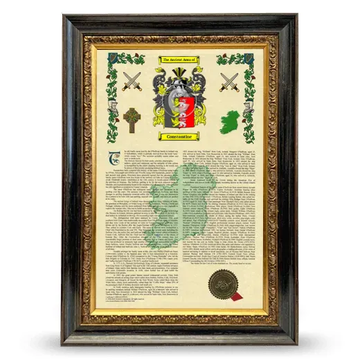 Constantine Armorial History Framed - Heirloom