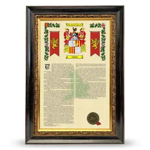 Cooate Armorial History Framed - Heirloom