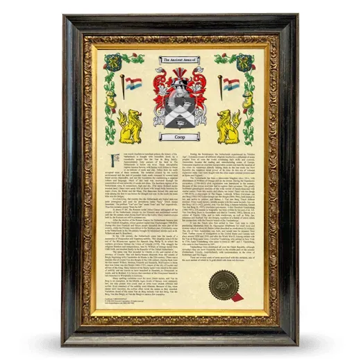 Coop Armorial History Framed - Heirloom