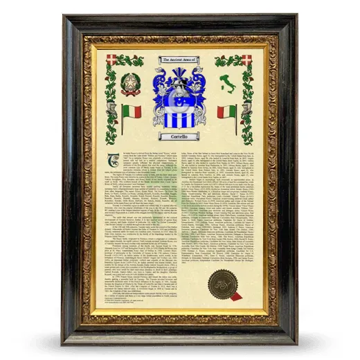 Cortello Armorial History Framed - Heirloom