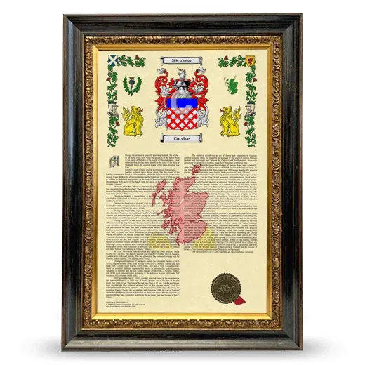 Corvine Armorial History Framed - Heirloom