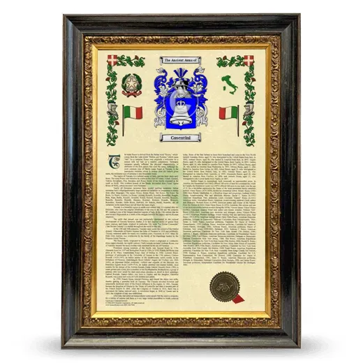 Cosentini Armorial History Framed - Heirloom