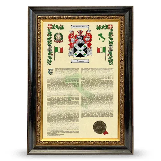 Cosmin Armorial History Framed - Heirloom