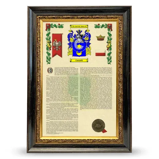 Cossack Armorial History Framed - Heirloom