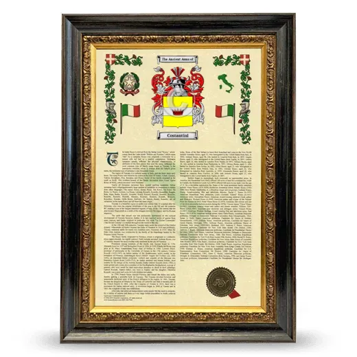 Costantini Armorial History Framed - Heirloom