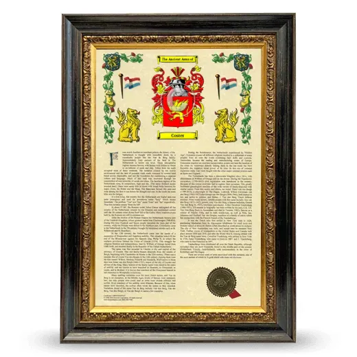 Coster Armorial History Framed - Heirloom