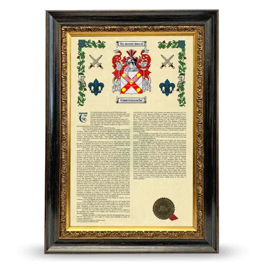 Courtemanche Armorial History Framed - Heirloom